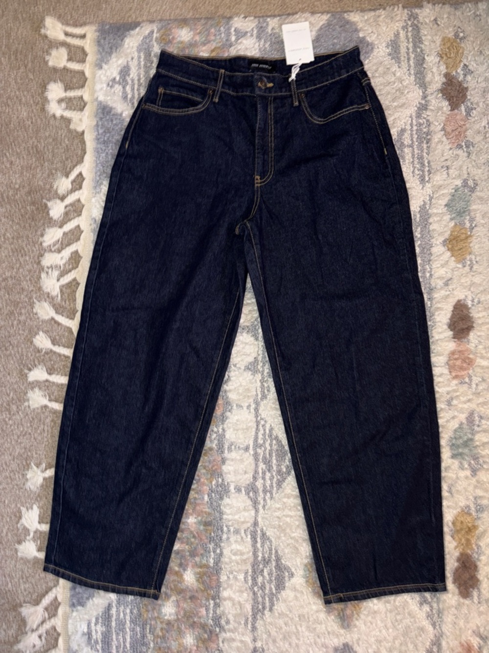 Free Assembly Barrel Leg Dark Indigo Jeans